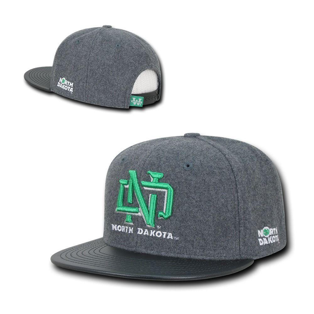 NCAA Ndu North Dakota University Melton Vinyl Snapback Baseball Caps Hats-Campus-Wardrobe