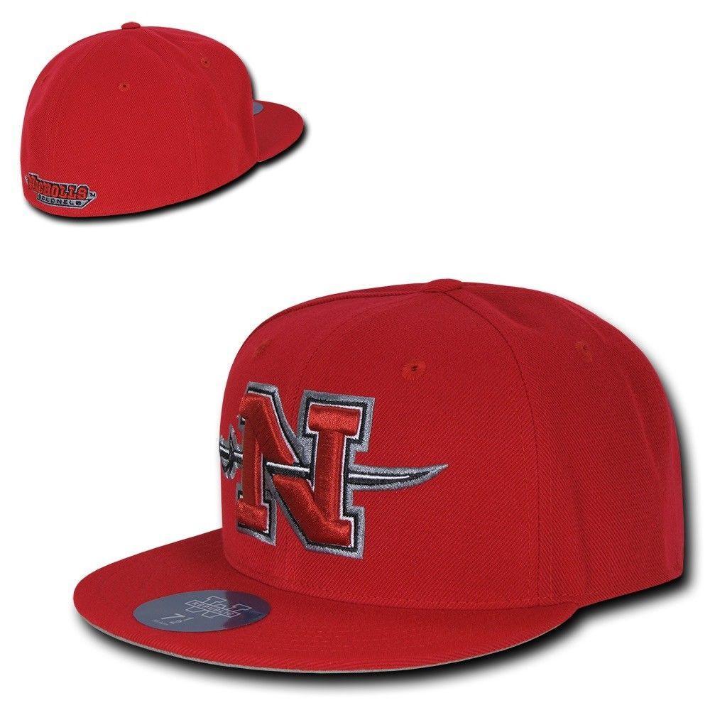 NCAA Nicholls State University Colonels College Fitted Caps Hats Red-Campus-Wardrobe
