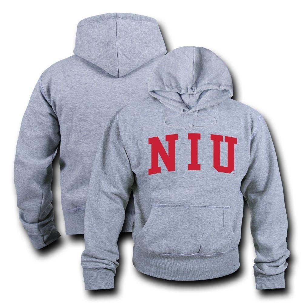 NCAA Northern Illinois University Hoodie Sweatshirt Game Day Fleece Heather Grey-Campus-Wardrobe