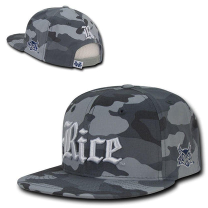 NCAA Rice Owls University 6 Panel Camo Camouflage Snapback Baseball Caps Hats-Campus-Wardrobe