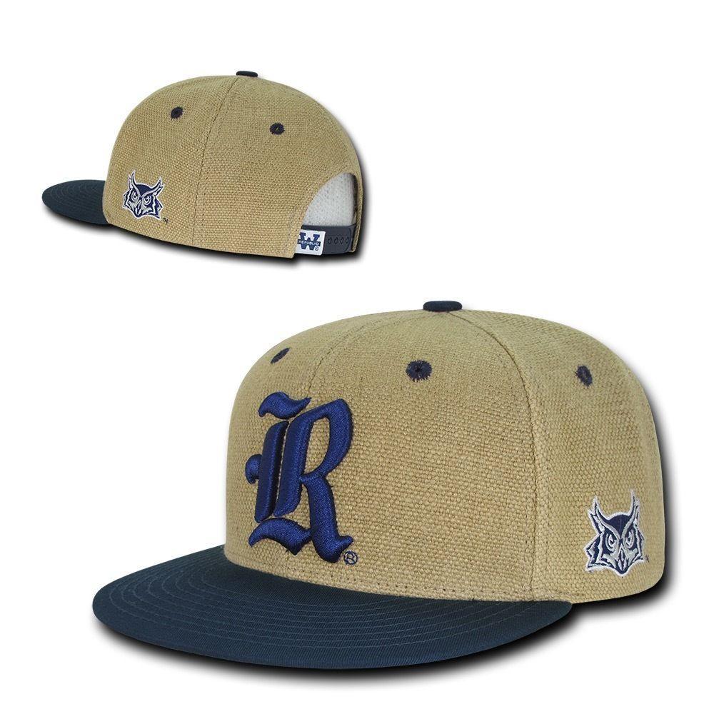 NCAA Rice Owls University 6 Panel Constructed Heavy Jute Snapback Caps Hats-Campus-Wardrobe