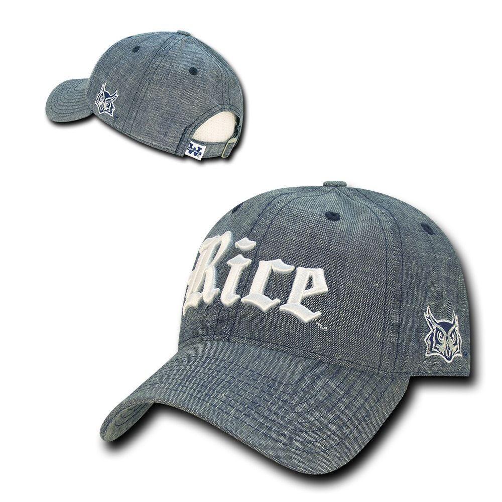 NCAA Rice Owls University Curved Bill 6 Panel Cotton Relaxed Denim Caps Hats-Campus-Wardrobe