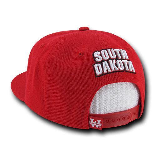 NCAA South Dakota University 6 Panel Freshmen Snapback Baseball Caps Hat Red-Campus-Wardrobe