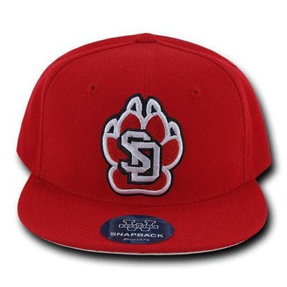 NCAA South Dakota University 6 Panel Freshmen Snapback Baseball Caps Hat Red-Campus-Wardrobe