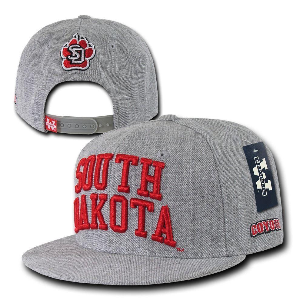 NCAA South Dakota University Coyotes 6 Panel Game Day Snapback Caps Hats-Campus-Wardrobe