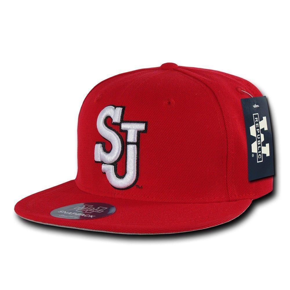NCAA St John'S University College Red Storm Fitted Caps Hats Red-Campus-Wardrobe