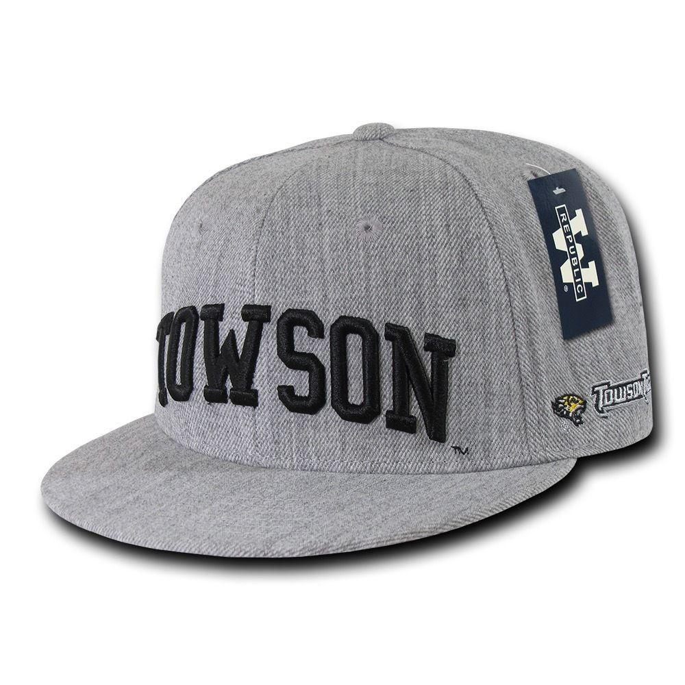 NCAA Towson University Tigers 6 Panel Game Day Snapback Caps Hats Heather Grey-Campus-Wardrobe