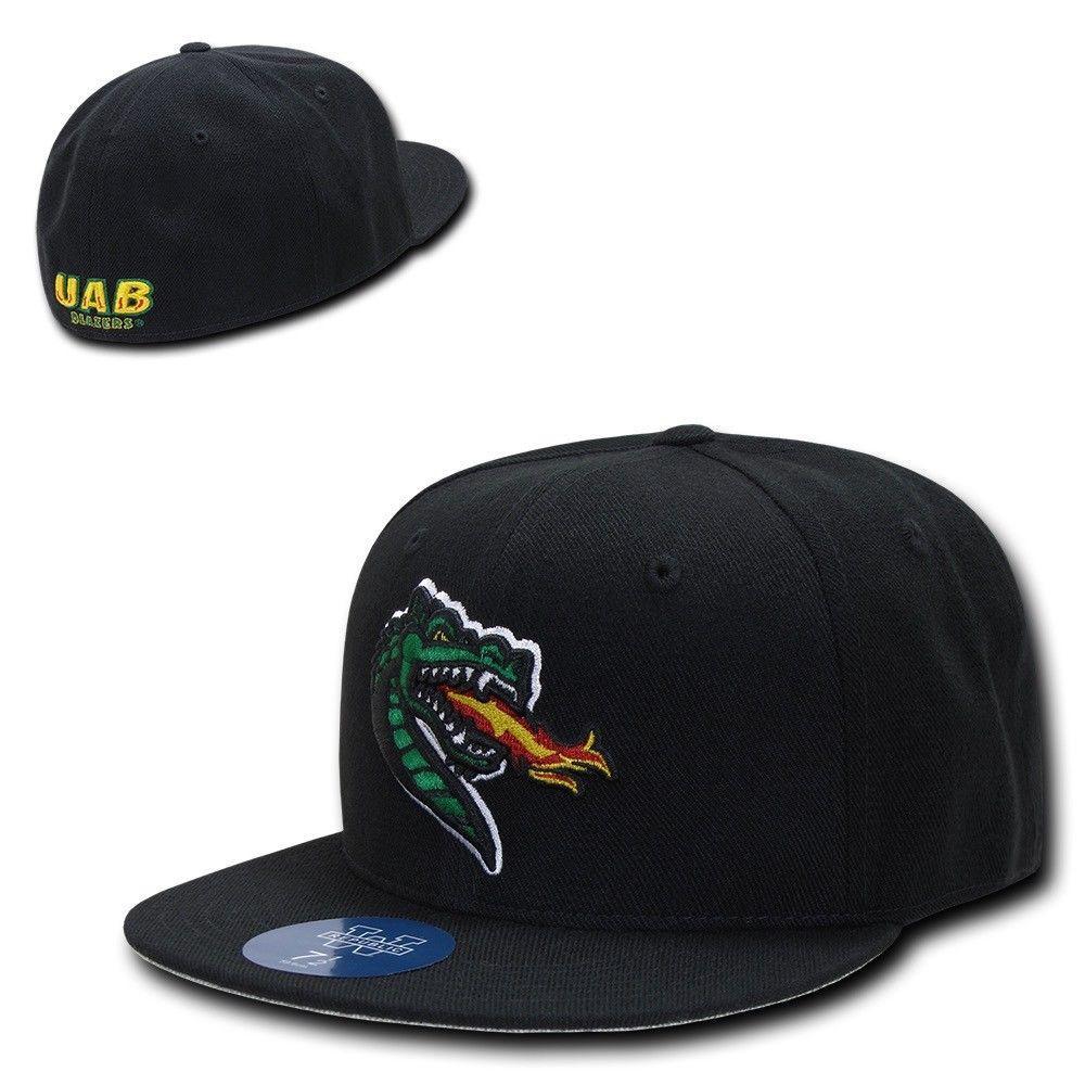 NCAA Uab University Of Alabama Blazers Birmingham College Fitted Caps Hats Black-Campus-Wardrobe