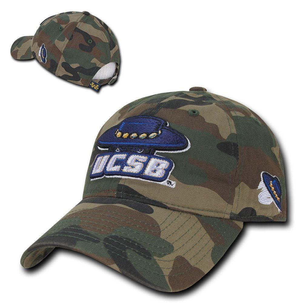 NCAA UCSB Santa Barbara University 6 Panel Relaxed Camo Camouflage Baseball Caps-Campus-Wardrobe
