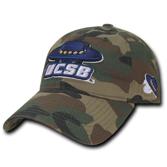 NCAA UCSB Santa Barbara University 6 Panel Relaxed Camo Camouflage Baseball Caps-Campus-Wardrobe