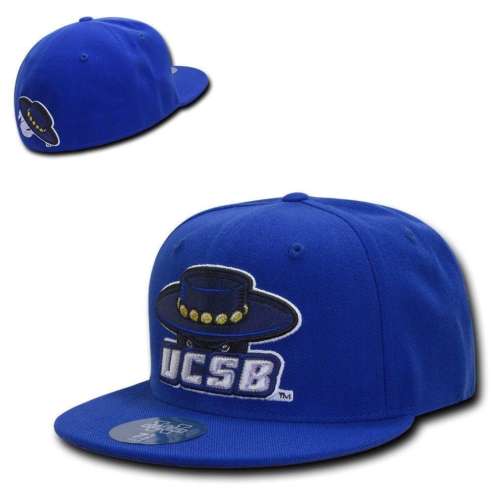 NCAA UCSB Uc Santa Barbara Gauchos Fitted Caps Hats Blue-Campus-Wardrobe