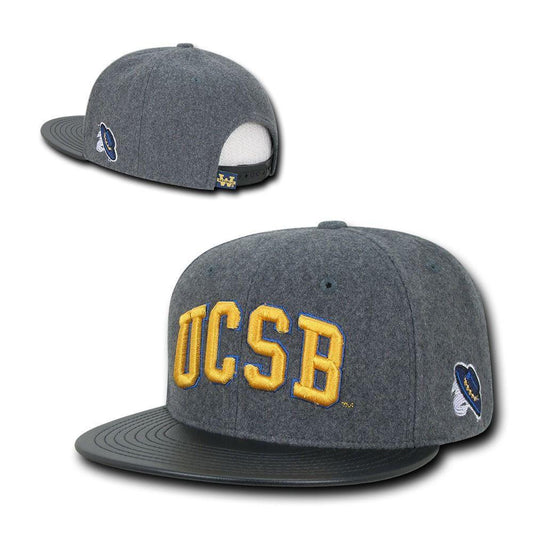 NCAA UCSB Uc Santa Barbara Gauchos Melton Vinyl Snapback Caps Hats-Campus-Wardrobe