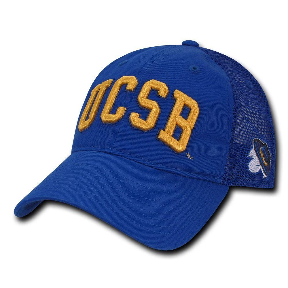 NCAA UCSB Uc Santa Barbara Gauchos Relaxed Mesh Trucker Caps Hats Royal-Campus-Wardrobe