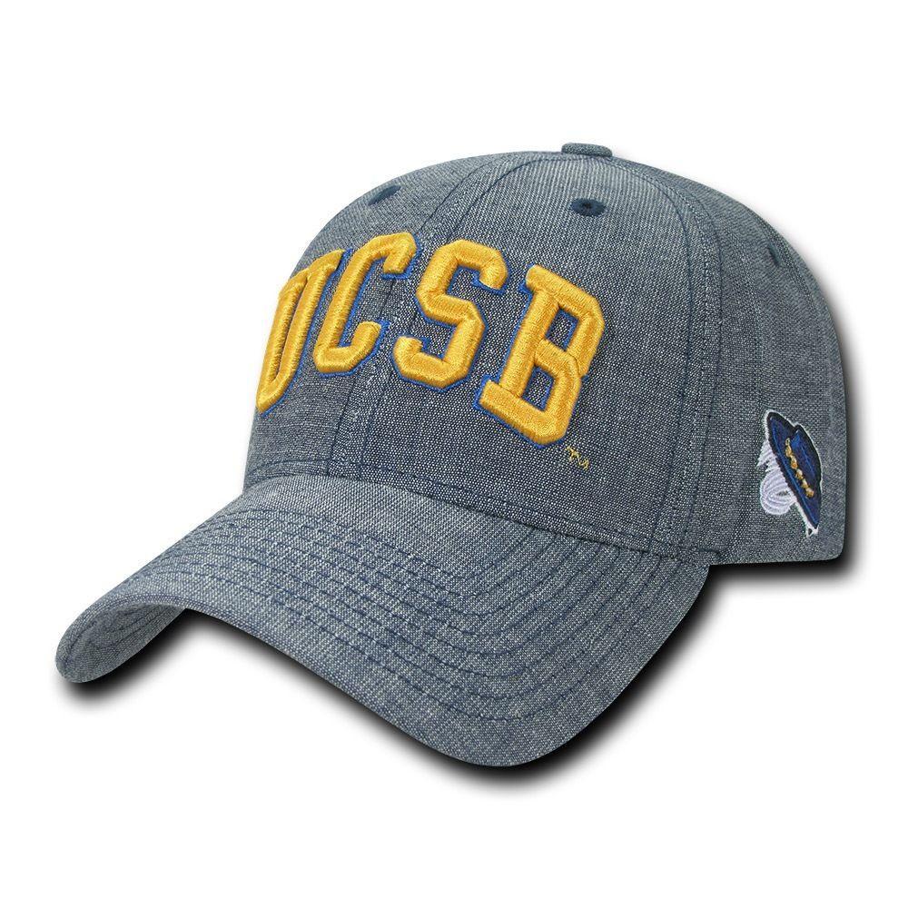 NCAA UCSB Uc Santa Barbara Gauchos Structured Denim Baseball Caps Hats Blue-Campus-Wardrobe