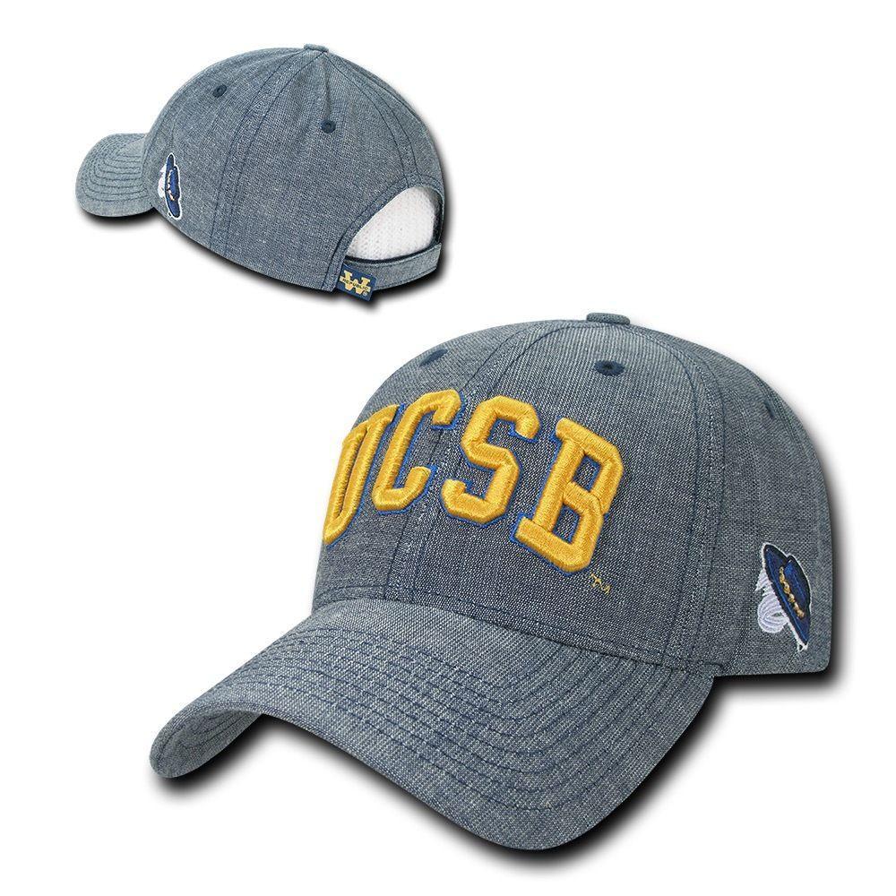 NCAA UCSB Uc Santa Barbara Gauchos Structured Denim Baseball Caps Hats Blue-Campus-Wardrobe