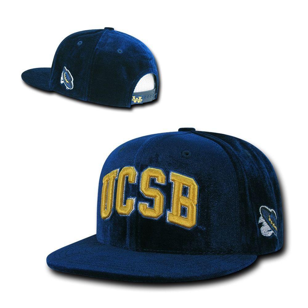 NCAA UCSB Uc Santa Barbara Gauchos Velvet Snapback Baseball Caps Hats Navy-Campus-Wardrobe