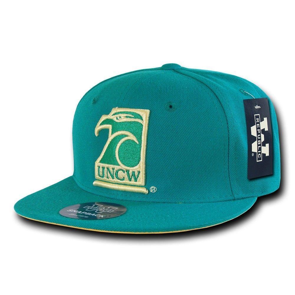 NCAA Uncw University Of North Carolina Wilmington College Fitted Caps Hats Teal-Campus-Wardrobe
