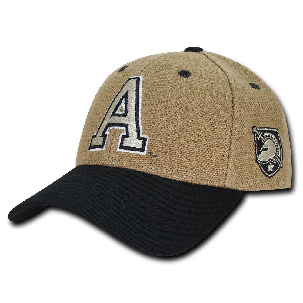 NCAA United States Military Academy 6 Panel Structured Jute Caps Hats Black-Campus-Wardrobe