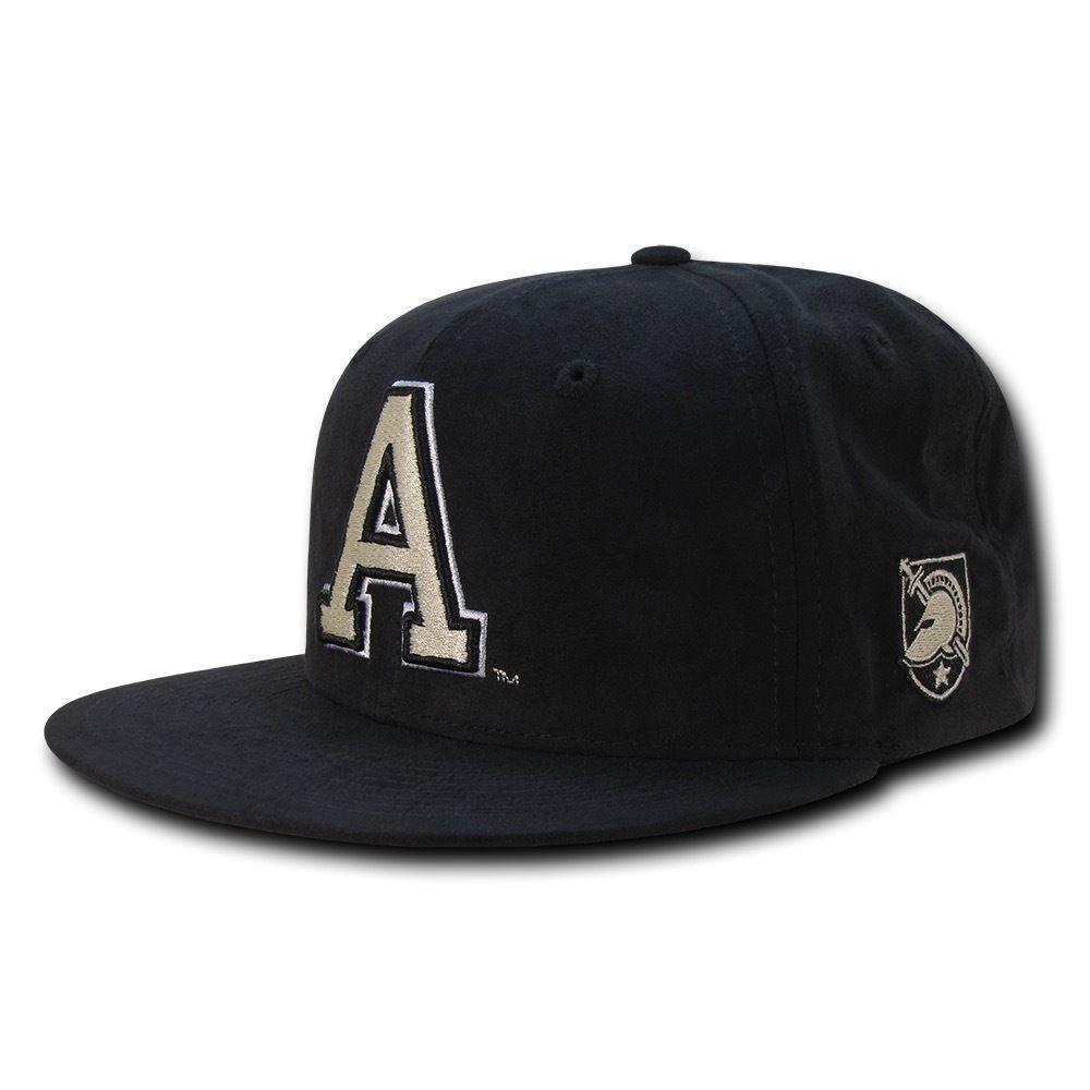 NCAA United States Military Academy Faux Suede Snapback Baseball Caps Hats Black-Campus-Wardrobe