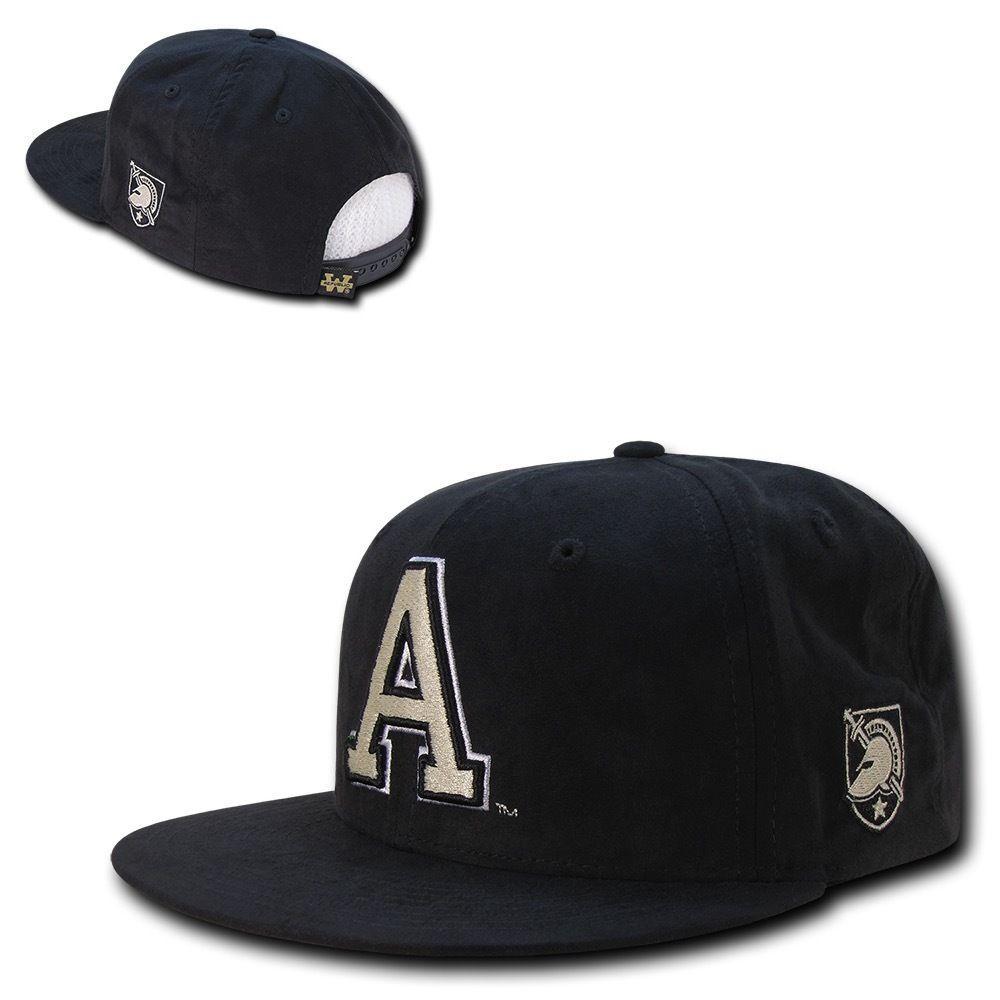 NCAA United States Military Academy Faux Suede Snapback Baseball Caps Hats Black-Campus-Wardrobe