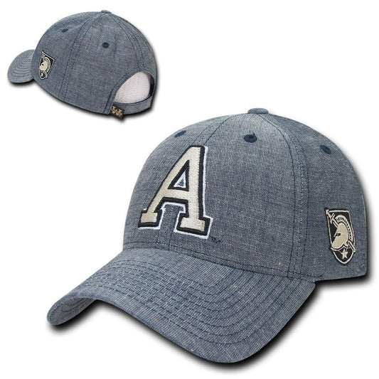 NCAA United States Military Academy Structured Denim Baseball Caps Hats Blue-Campus-Wardrobe