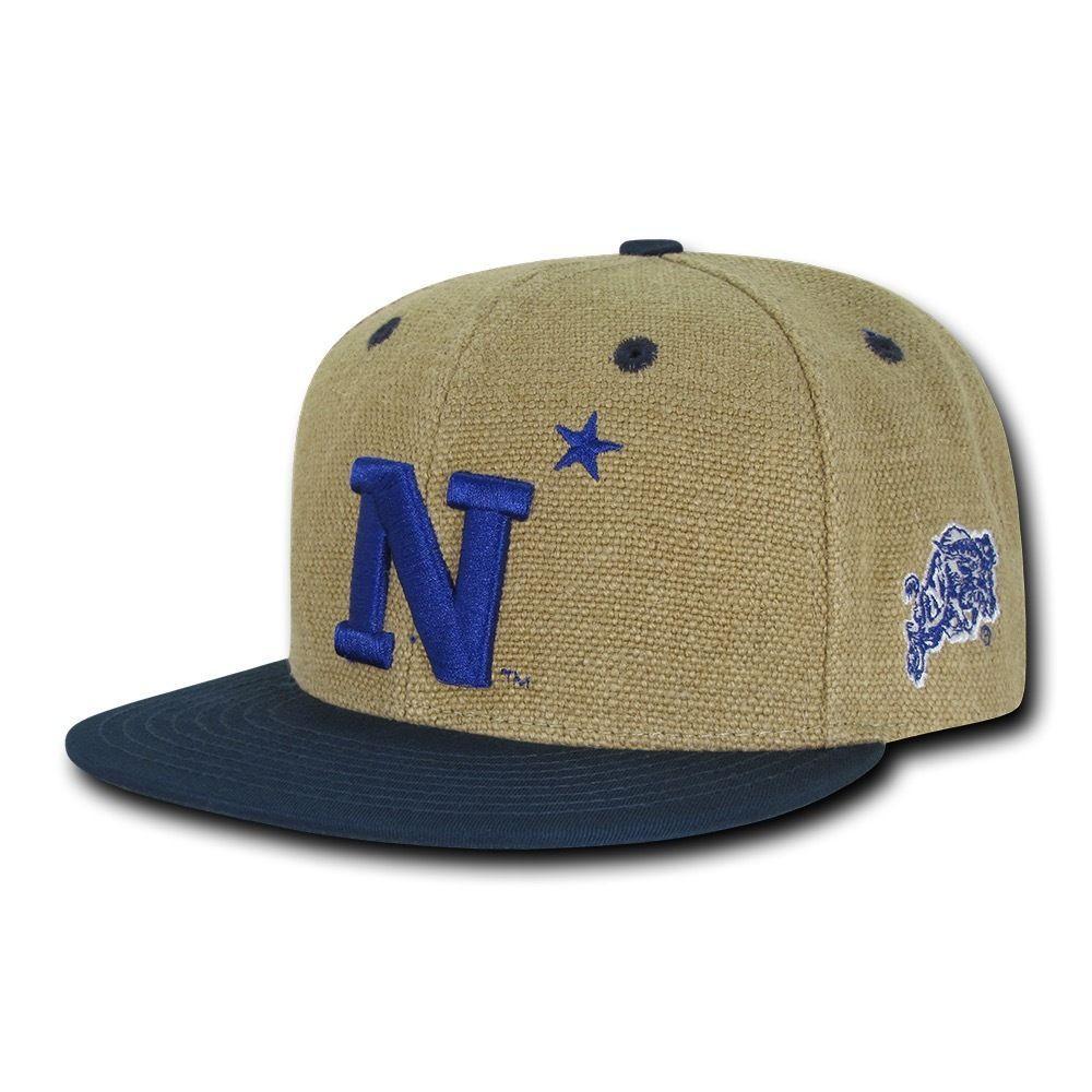 NCAA United States Naval Academy Constructed Heavy Jute Snapback Caps Hats Navy-Campus-Wardrobe