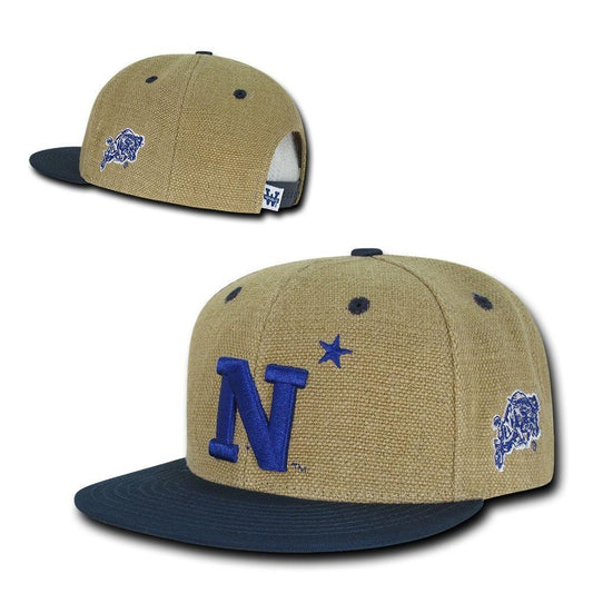 NCAA United States Naval Academy Constructed Heavy Jute Snapback Caps Hats Navy-Campus-Wardrobe