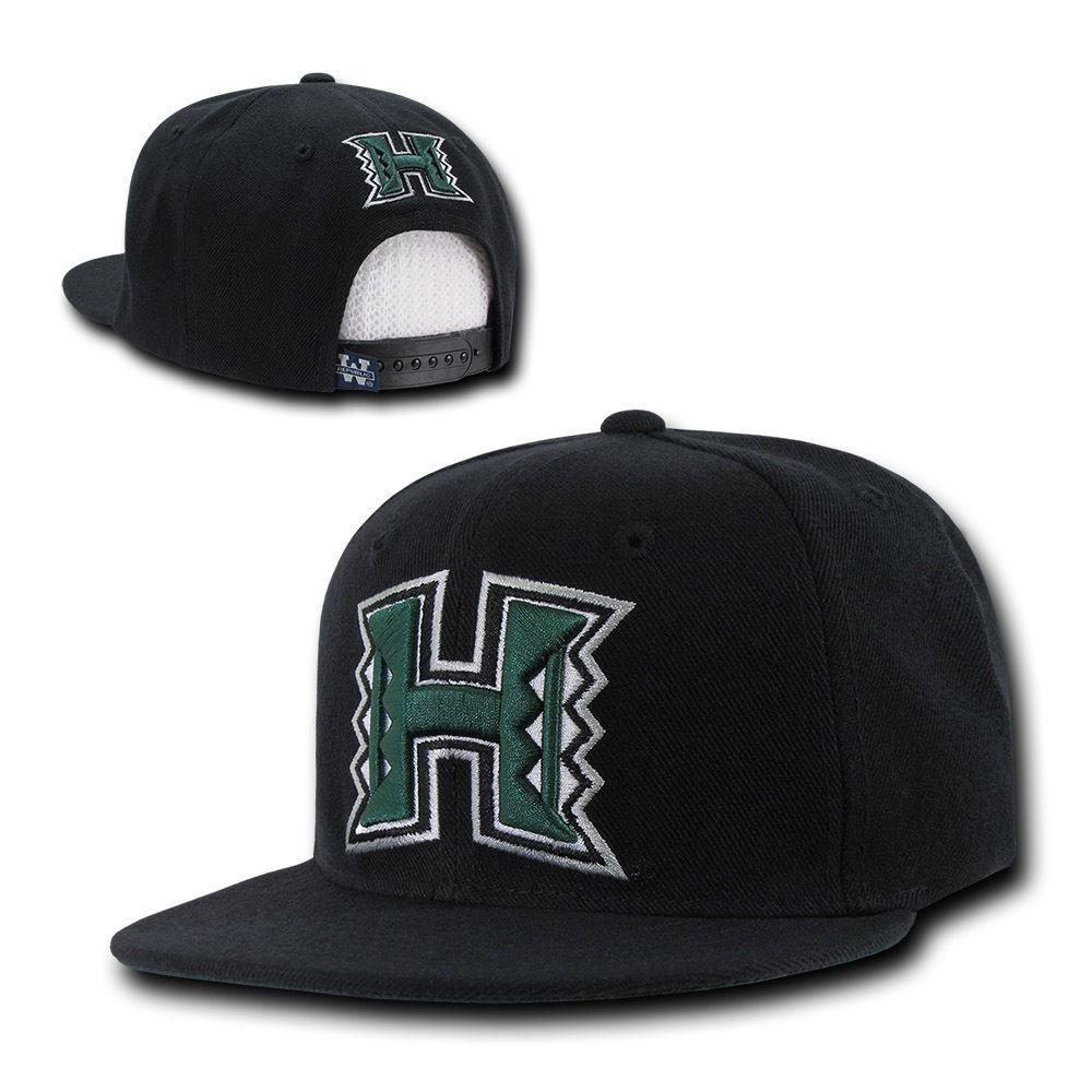 NCAA University Of Hawaii Freshmen 6 Panel Snapback Baseball Caps Black Green-Campus-Wardrobe