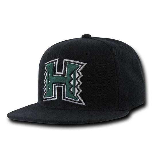 NCAA University Of Hawaii Freshmen 6 Panel Snapback Baseball Caps Black Green-Campus-Wardrobe