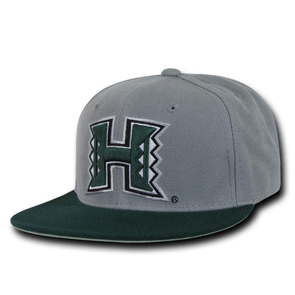 NCAA University Of Hawaii Freshmen 6 Panel Snapback Baseball Caps Grey Green-Campus-Wardrobe