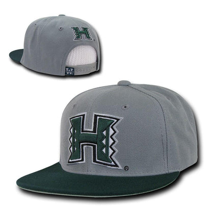 NCAA University Of Hawaii Freshmen 6 Panel Snapback Baseball Caps Grey Green-Campus-Wardrobe