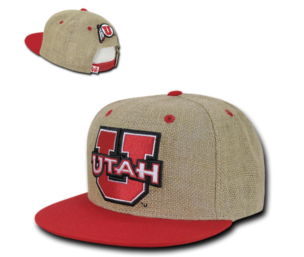 NCAA University Of Utah Lightweight Jute Snapback Baseball Caps Hats-Campus-Wardrobe