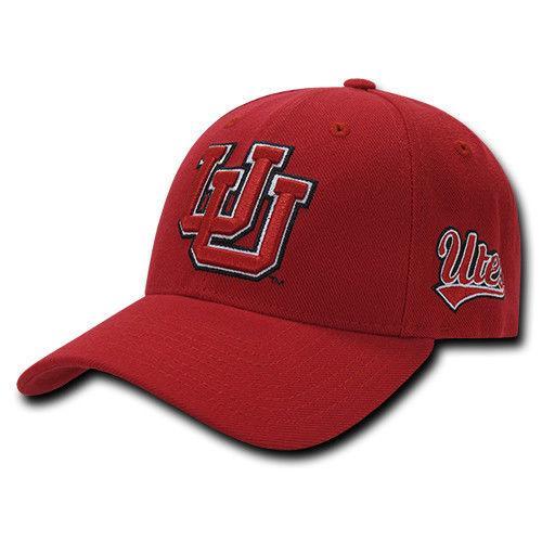NCAA University Of Utah Structured Acrylic Baseball 6 Panels Caps Hat-Campus-Wardrobe