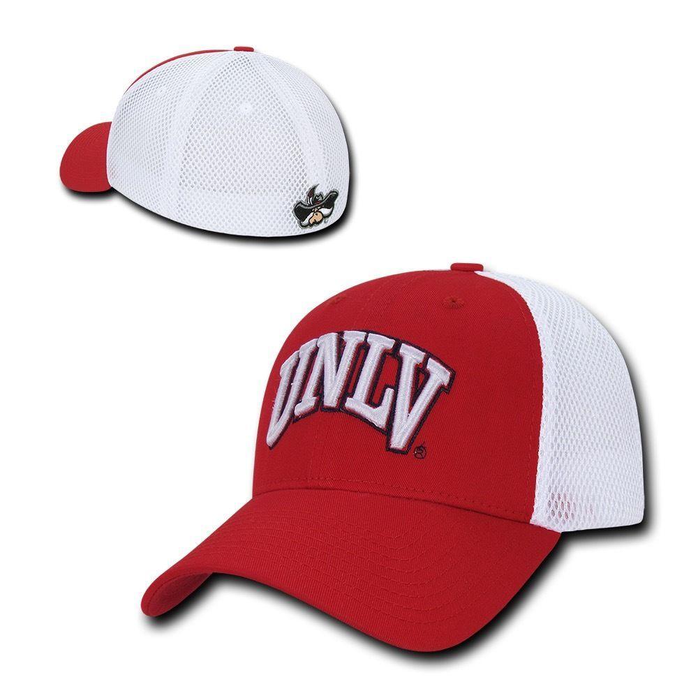 NCAA Unlv U Of Nevada Las Vegas Rebels Structured Mesh Flex Baseball Caps Hats-Campus-Wardrobe