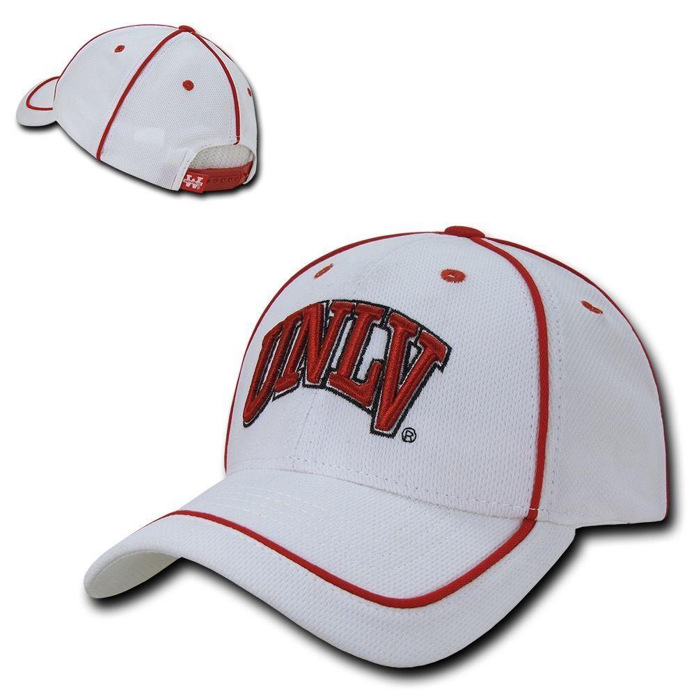 NCAA Unlv U Of Nevada Las Vegas Rebels Structured Piped Baseball Caps Hats-Campus-Wardrobe