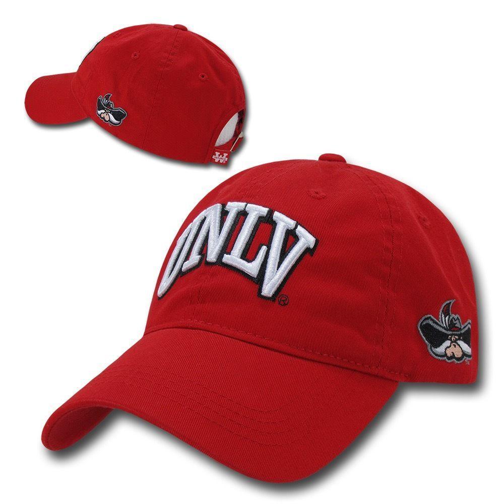 NCAA Unlv University Nevada Las Vegas 6 Panel Relaxed Cotton Baseball Caps Hat-Campus-Wardrobe