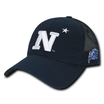 NCAA USna United States Naval Academy Relaxed Trucker Mesh Caps Hats Navy-Campus-Wardrobe