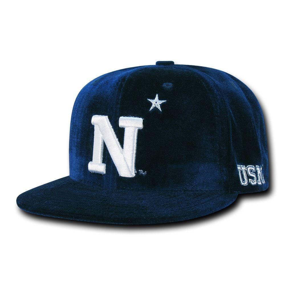 NCAA USna United States Naval Academy Velvet Snapback Baseball Caps Hats Navy-Campus-Wardrobe
