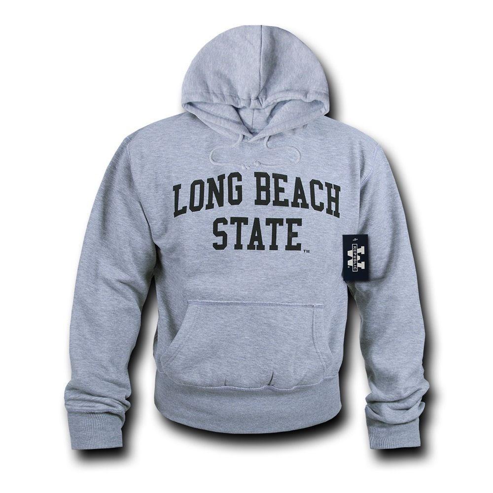 NCAAc Cslb Cal Long Beach State Hoodie Sweatshirt Game Day Fleece Heather Grey
