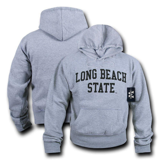 NCAAc Cslb - Cal Long Beach State Hoodie Sweatshirt Game Day Fleece Heather Grey-Campus-Wardrobe