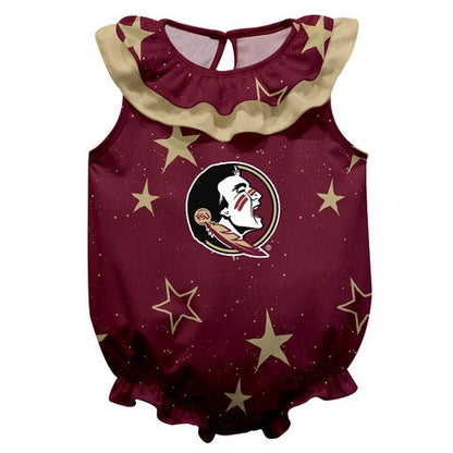 Florida State Stars Garnet Girls Sleeveless One Piece Jumpsuit by Vive La Fete