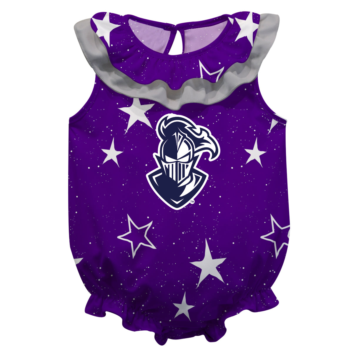 Furman Stars Purple Girls Sleeveless One Piece Jumpsuit by Vive La Fete