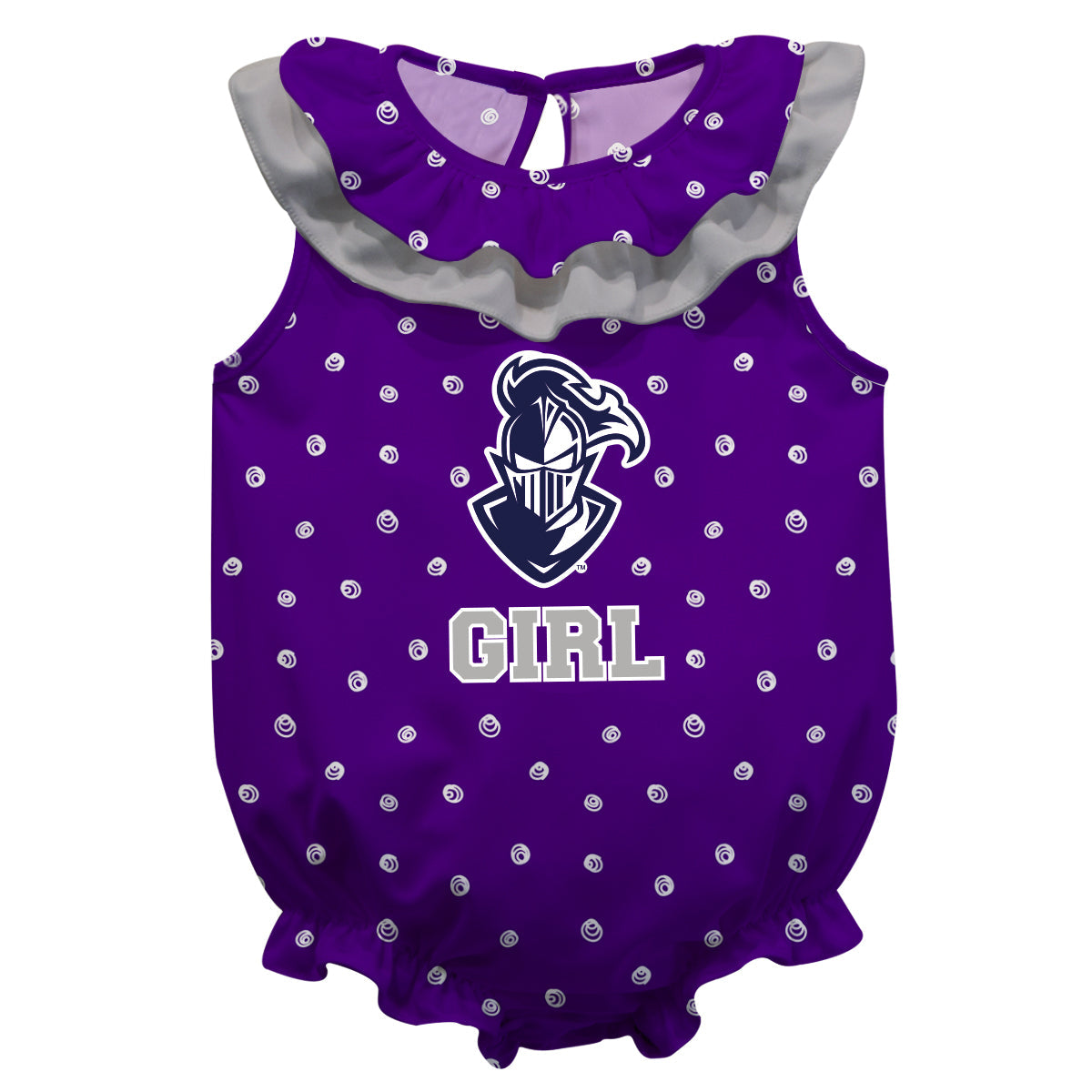 Furman Swirls Purple Girls Sleeveless One Piece Jumpsuit by Vive La Fete