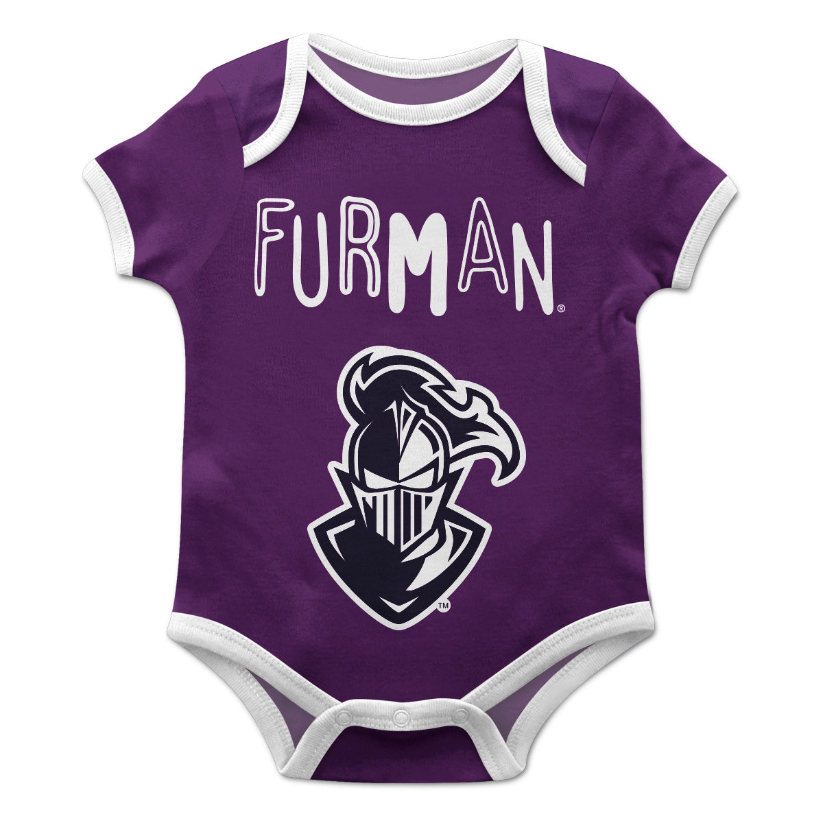 Furman Paladins Purple Solid Short Sleeve One Piece Jumpsuit by Vive La Fete