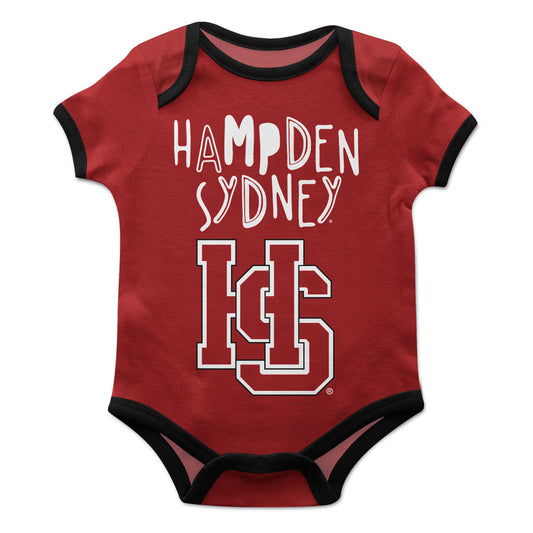 Hampden Sydney Maroon Solid Short Sleeve One Piece Jumpsuit by Vive La Fete