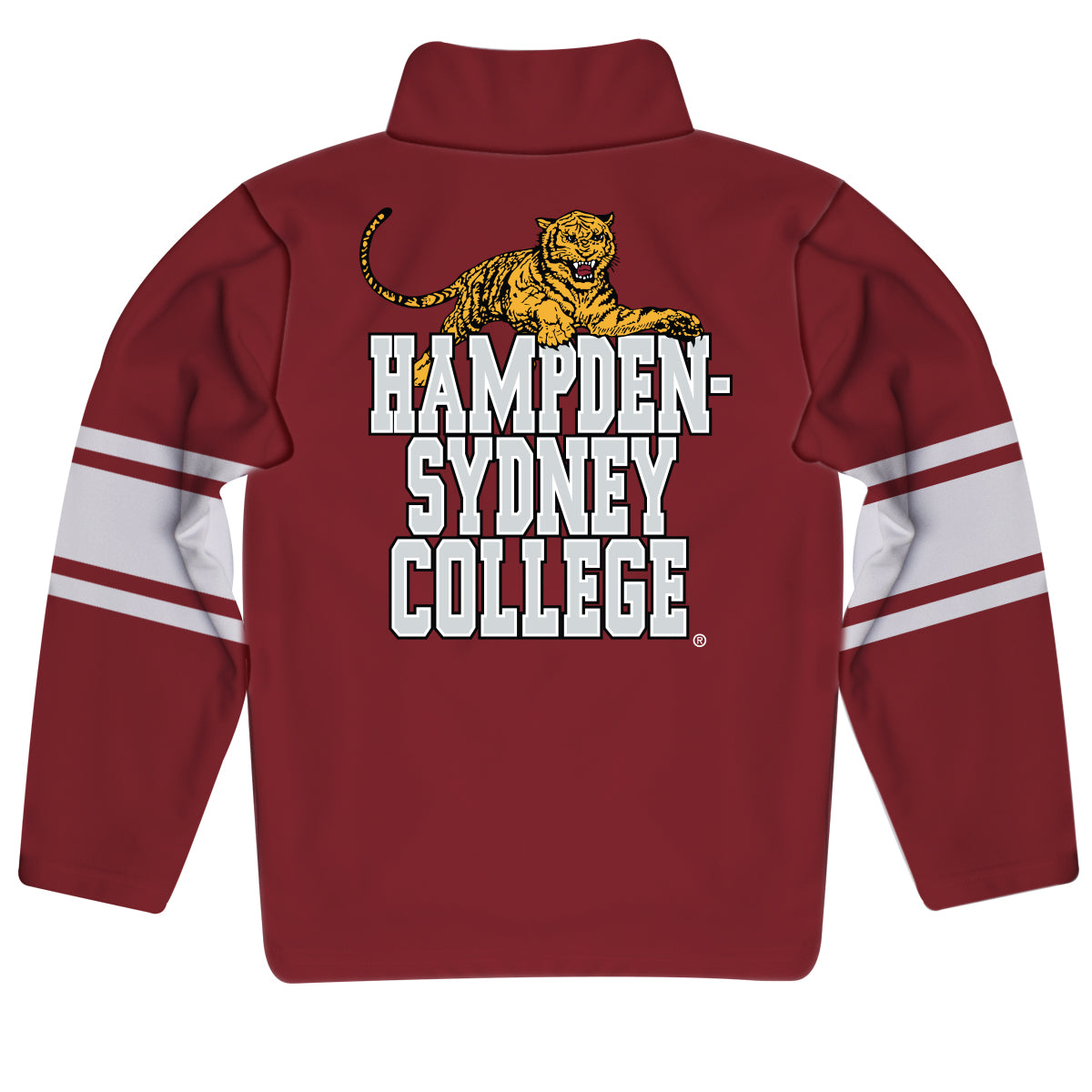 Hampden Sydney Stripes Maroon Long Sleeve Quarter Zip Sweatshirt by Vive La Fete