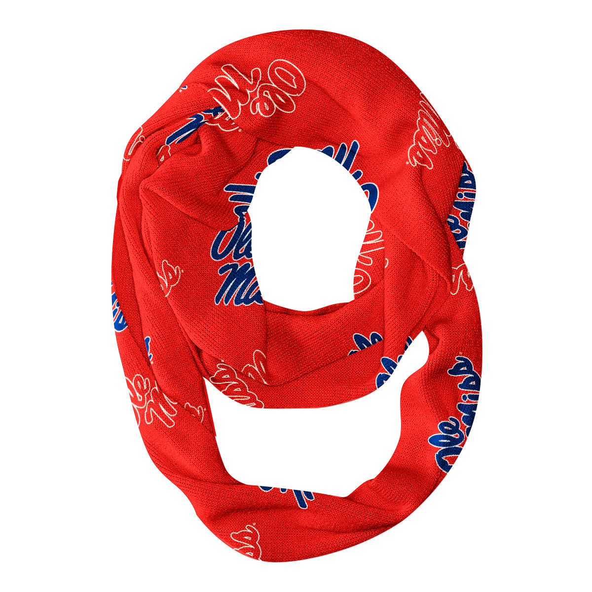 Mississippi Rebels All Over Logo Red Infinity Scarf - Vive La FÃªte - Online Apparel Store