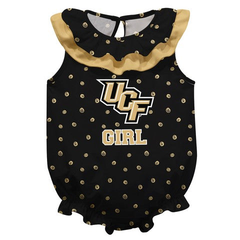 Central Florida Swirls Black Girls Sleeveless One Piece Jumpsuit by Vive La Fete