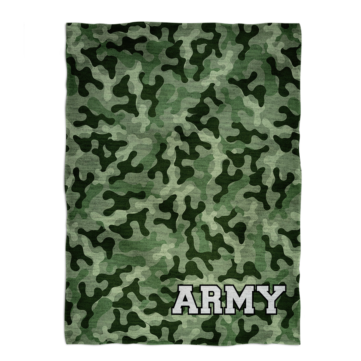 Army Camo Green White Minky Blanket