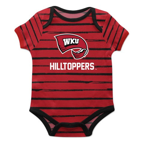 Western Kentucky Stripe Red and Black Boys One Piece Jumpsuit SS by Vive La Fete